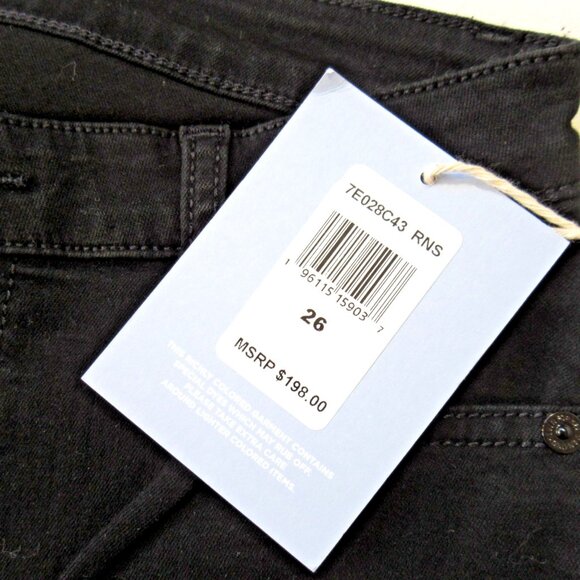 NWT 7 For All Mankind The Ankle Skinny in Black b(air) Stretch Jeans 26 - Picture 3 of 5